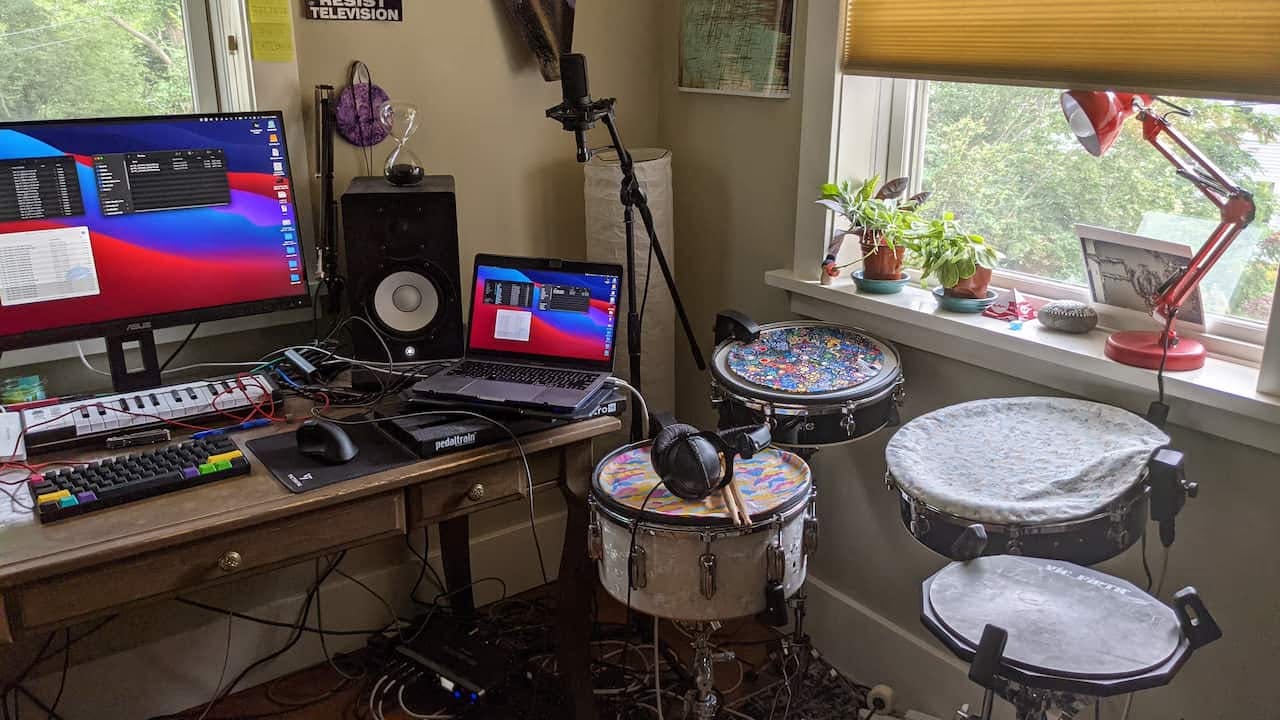 A photo of Kyle's home studio setup